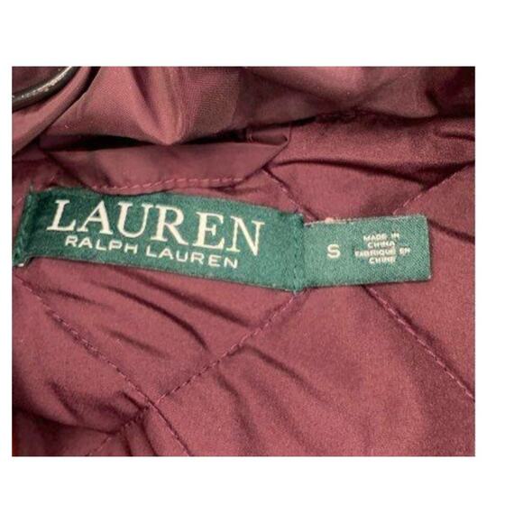 Lauren Ralph Lauren Quilted Vest Small Wine Burgundy Equestrian Core $148 - Picture 3 of 7